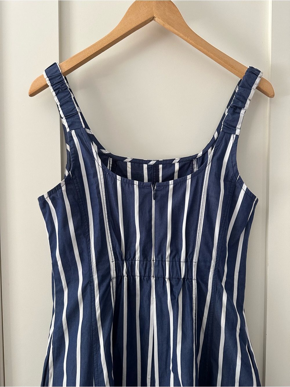 NWT Madewell Rylee Midi Dress Cool Navy Stripe Poplin Size 4 - Picture 8 of 11